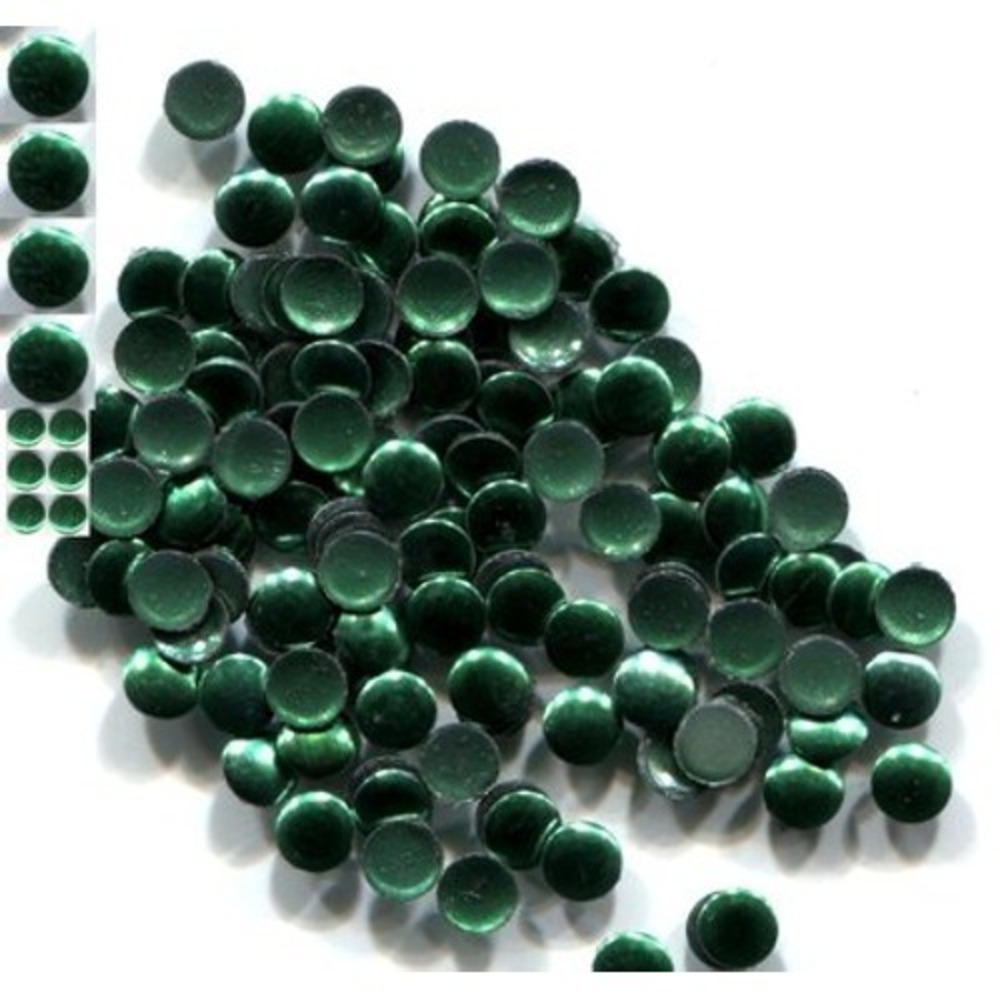 ROUND Smooth Nailheads 4mm Hot Fix EMERALD color    2 Gross  288‎ Pieces
